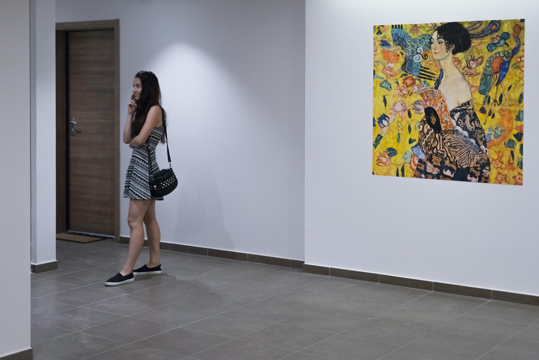 Contemporary office space with leased modern artworks on the walls