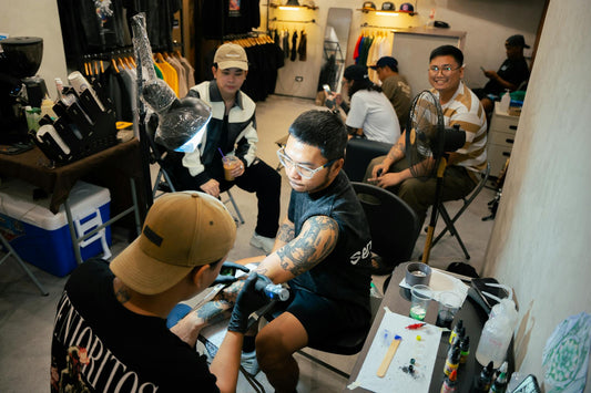 Creative artists collaborating in a minimalist Berlin studio space