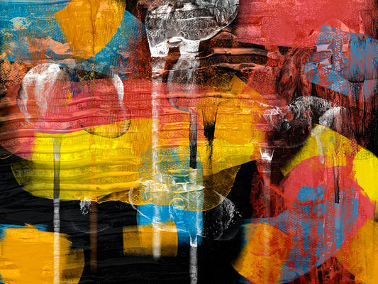 Limited edition contemporary art prints displayed in a minimalist gallery