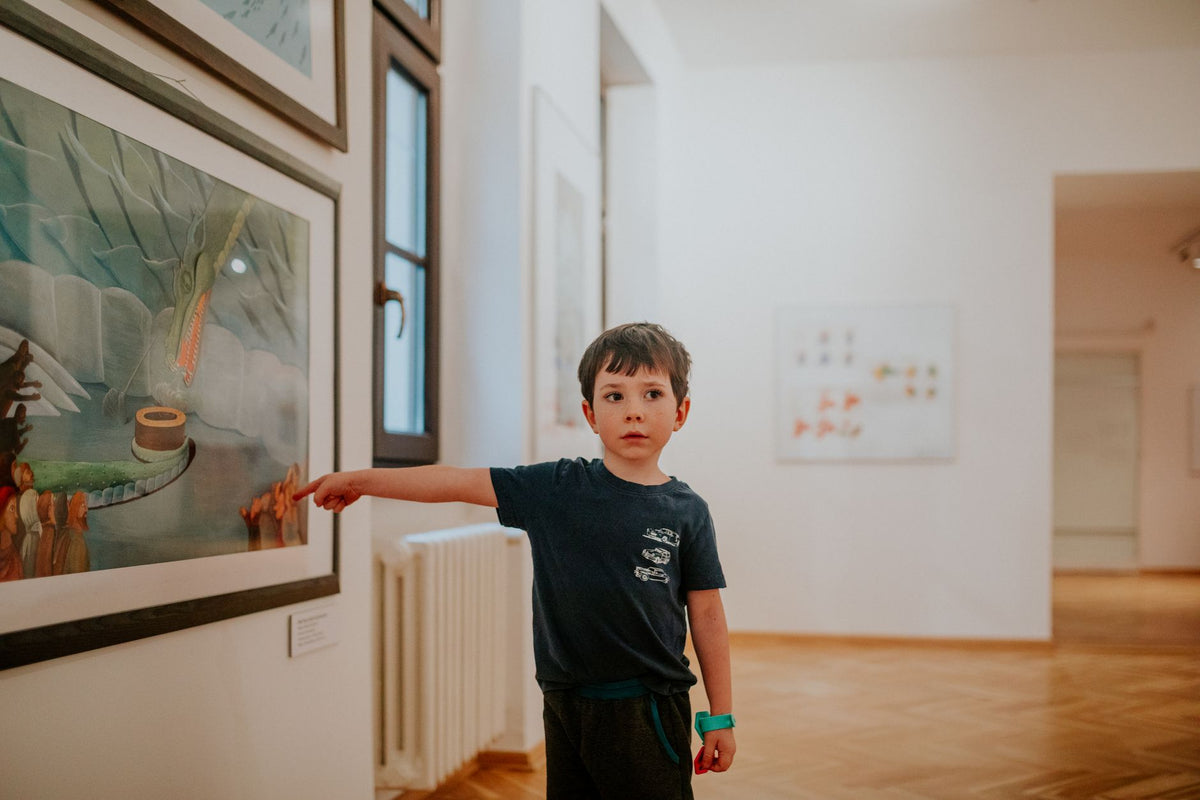 Interior of a Berlin art gallery showcasing contemporary artworks by local artists