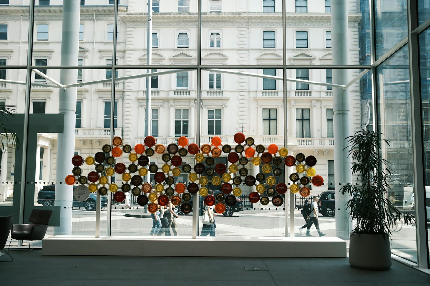 Contemporary artwork displayed in a modern office space