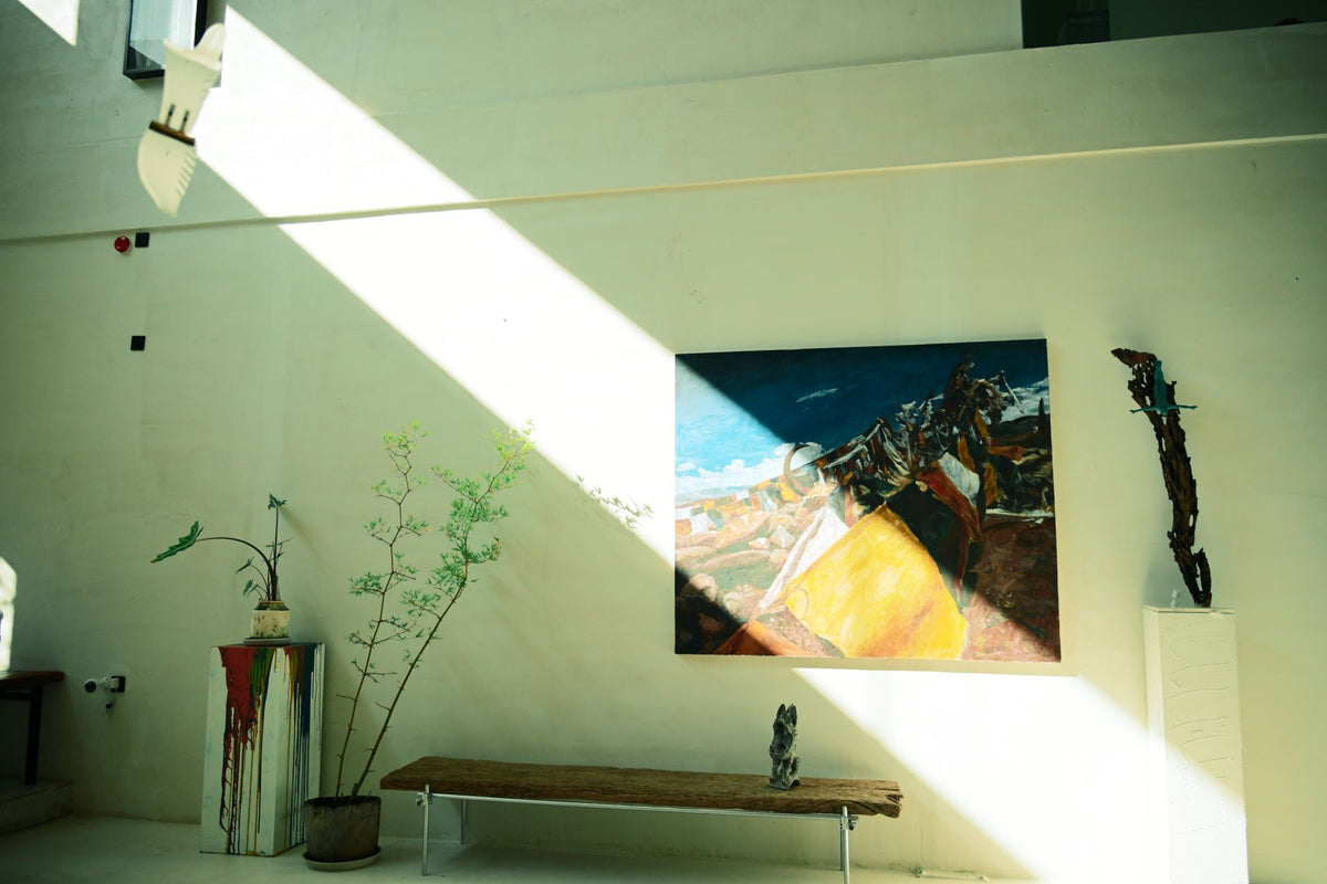 Minimalistic contemporary art gallery interior in Berlin