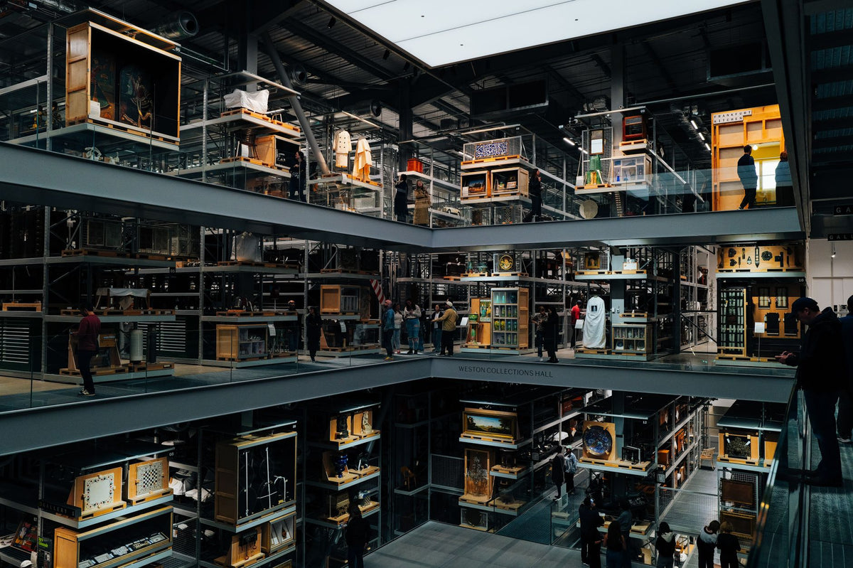Minimalist contemporary art gallery space in Berlin with emerging artworks displayed