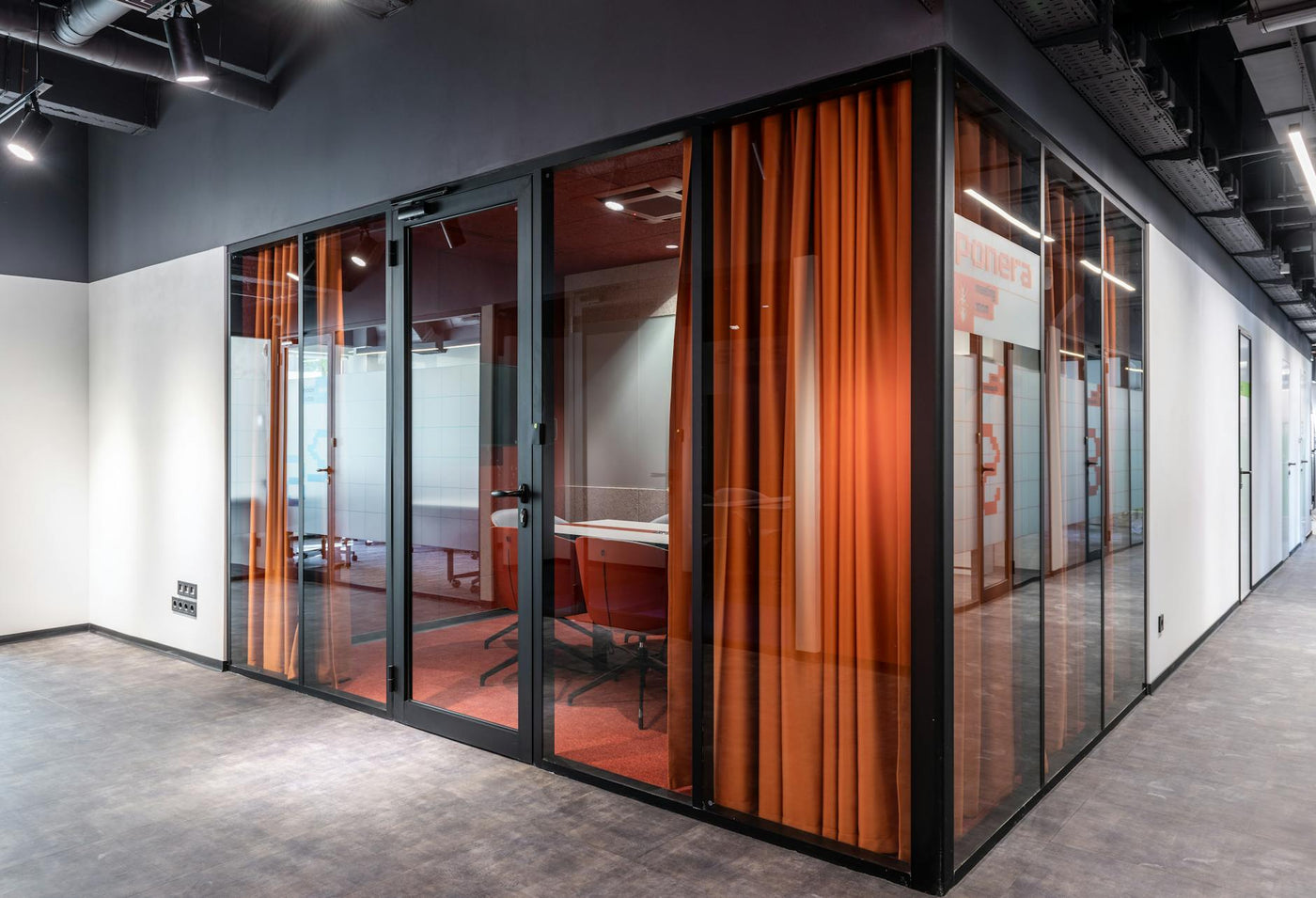 Bright modern office space featuring contemporary art on walls