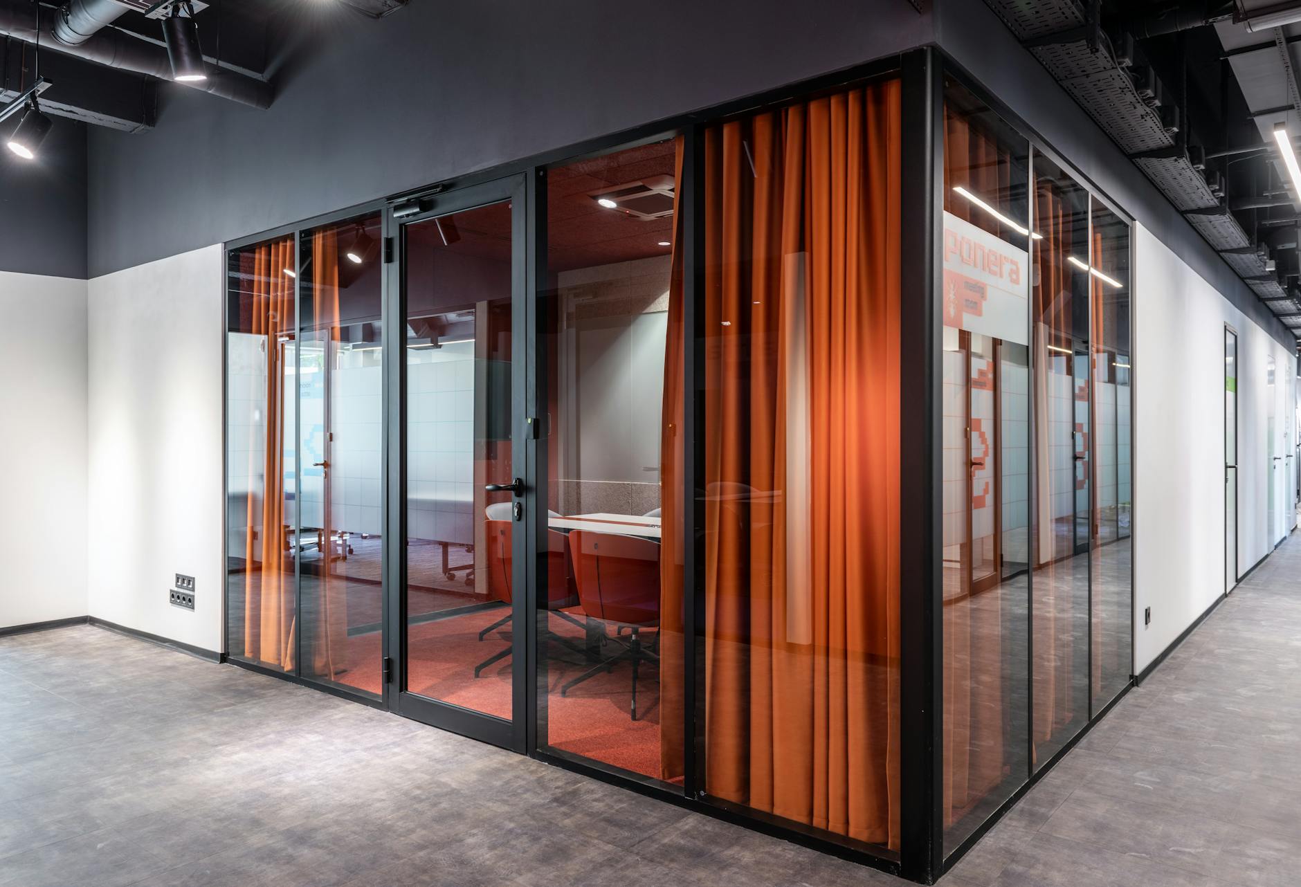 Bright modern office space featuring contemporary art on walls